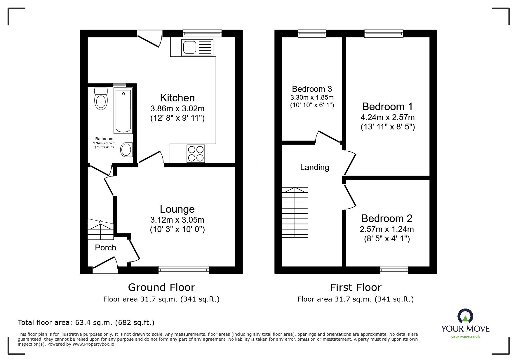 Floorplan of 3 bedroom End Terrace House for sale, Hardman Close, Blackburn, Lancashire, BB1