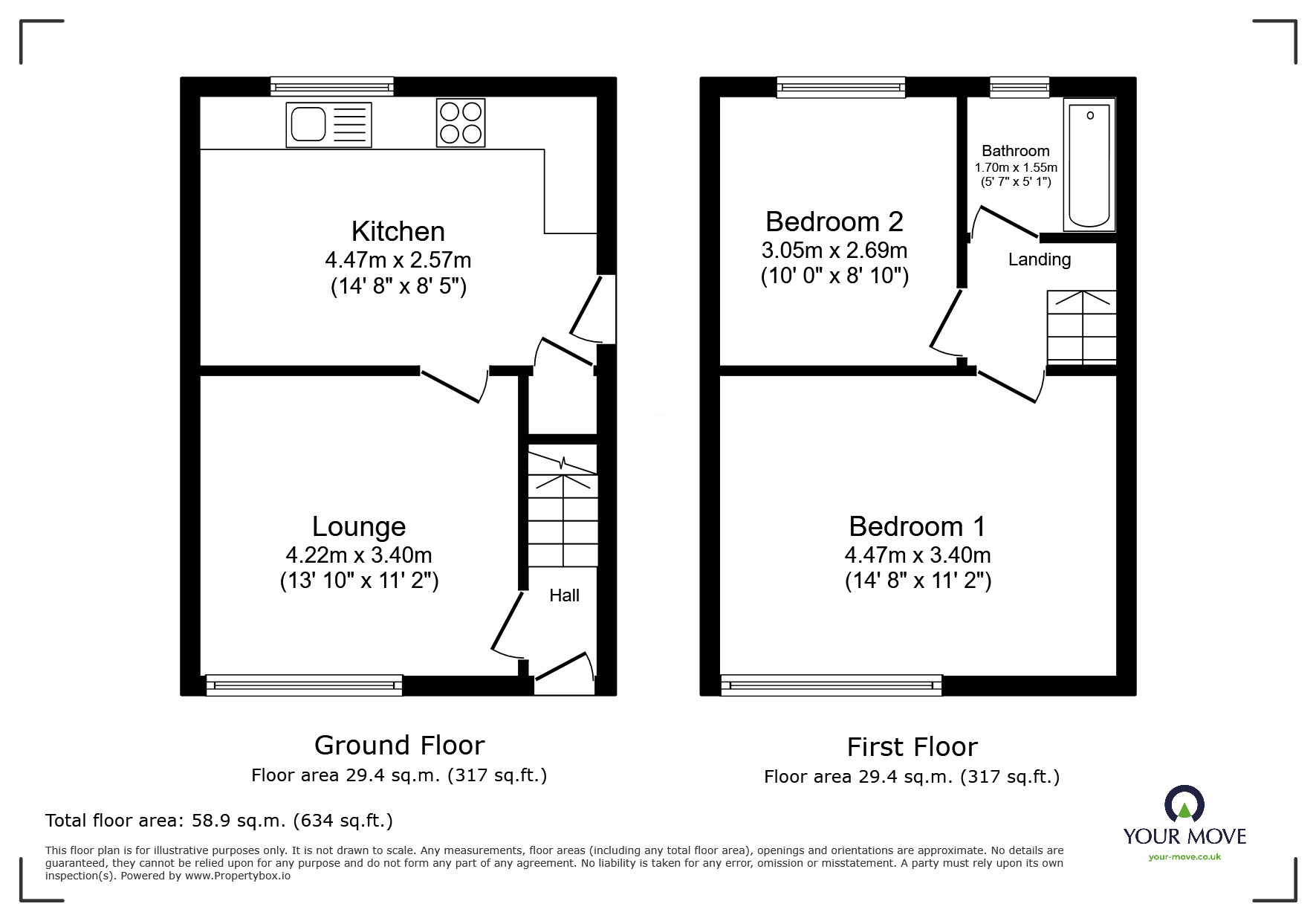 Floorplan of 2 bedroom Semi Detached House for sale, Suffolk Street, Blackburn, Lancashire, BB2