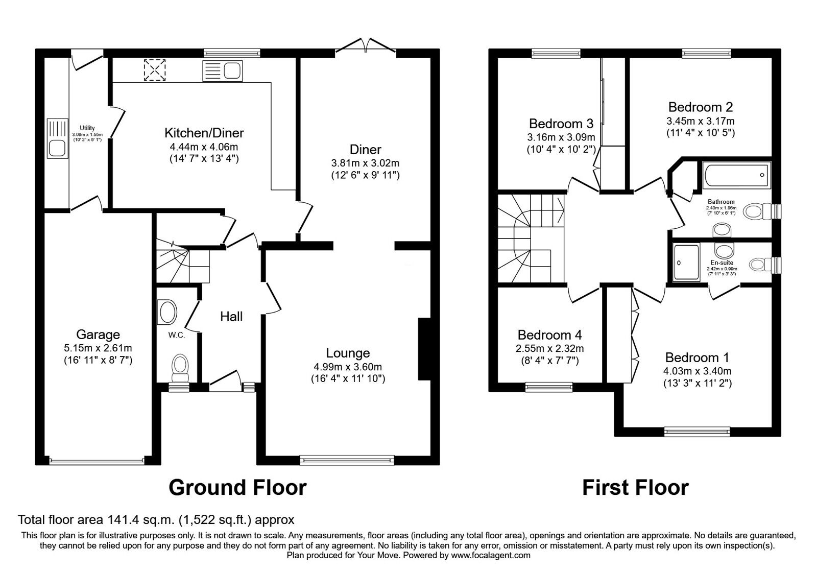 Floorplan of 4 bedroom Detached House for sale, Rannoch Drive, Blackburn, Lancashire, BB2