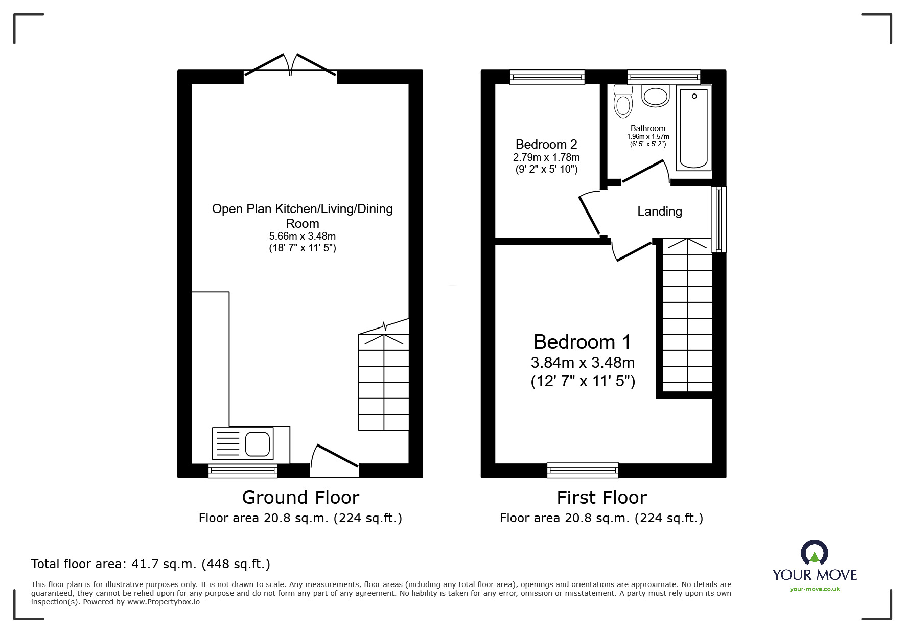 Floorplan of 2 bedroom Semi Detached House for sale, Bankside, Blackburn, Lancashire, BB2