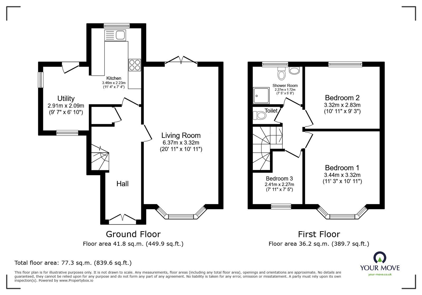 Floorplan of 3 bedroom Semi Detached House for sale, Heaning Avenue, Blackburn, Lancashire, BB1
