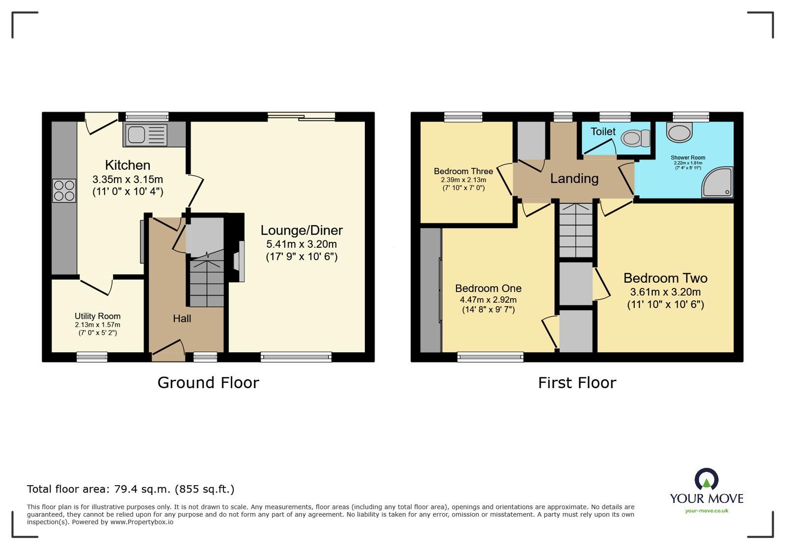 Floorplan of 3 bedroom Mid Terrace House for sale, Mowbray Avenue, Blackburn, Lancashire, BB2