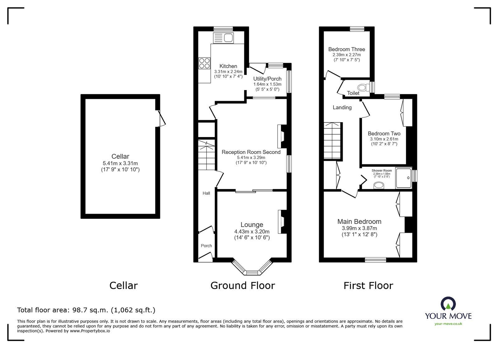 Floorplan of 3 bedroom Mid Terrace House for sale, Norwood Avenue, Blackburn, Lancashire, BB2