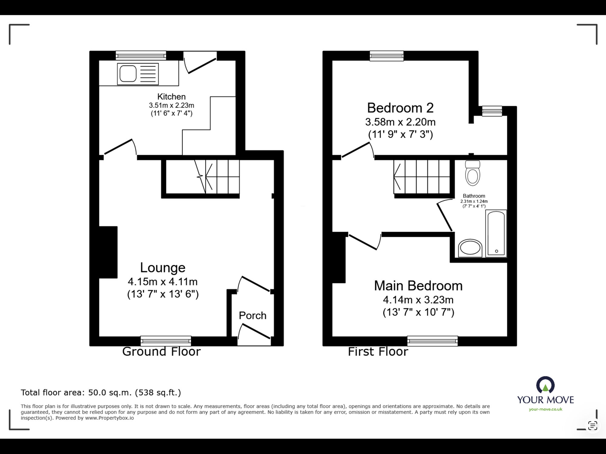 Floorplan of 2 bedroom Mid Terrace House for sale, Game Street, Great Harwood, Lancashire, BB6