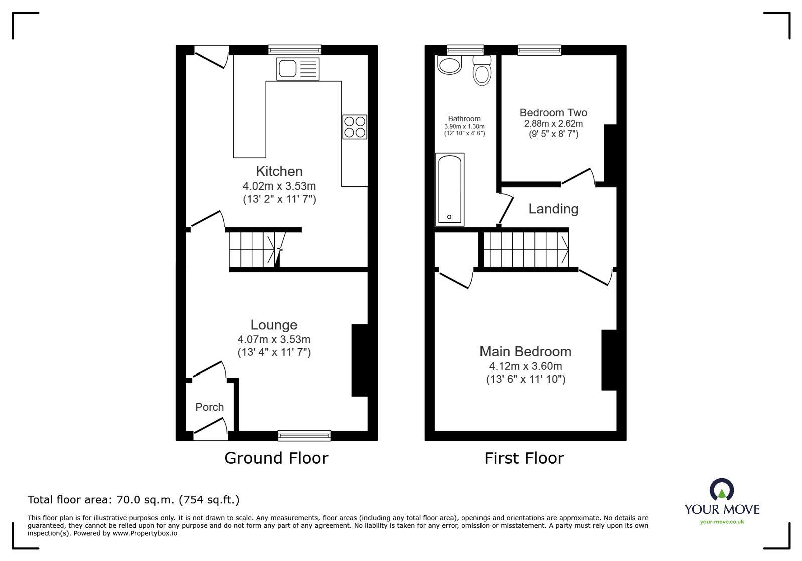 Floorplan of 2 bedroom Mid Terrace House for sale, Bolton Road, Blackburn, Lancashire, BB2