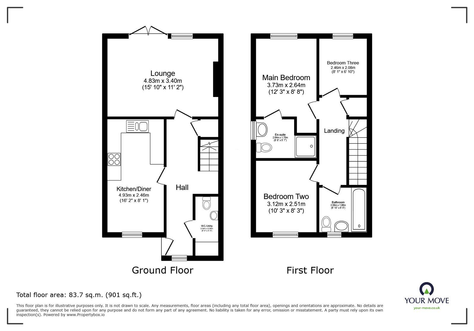 Floorplan of 3 bedroom Semi Detached House for sale, The Grove, Feniscowles, Blackburn, Lancashire, BB2