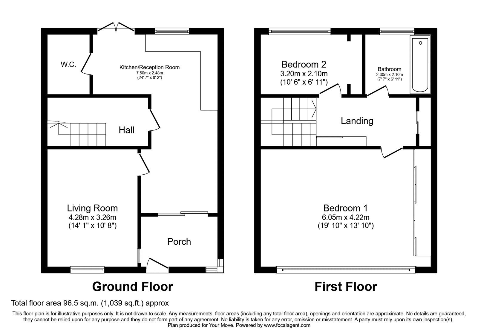 Floorplan of 2 bedroom Mid Terrace House for sale, Tenby Close, Blackburn, Blackburn With Darwen, BB1
