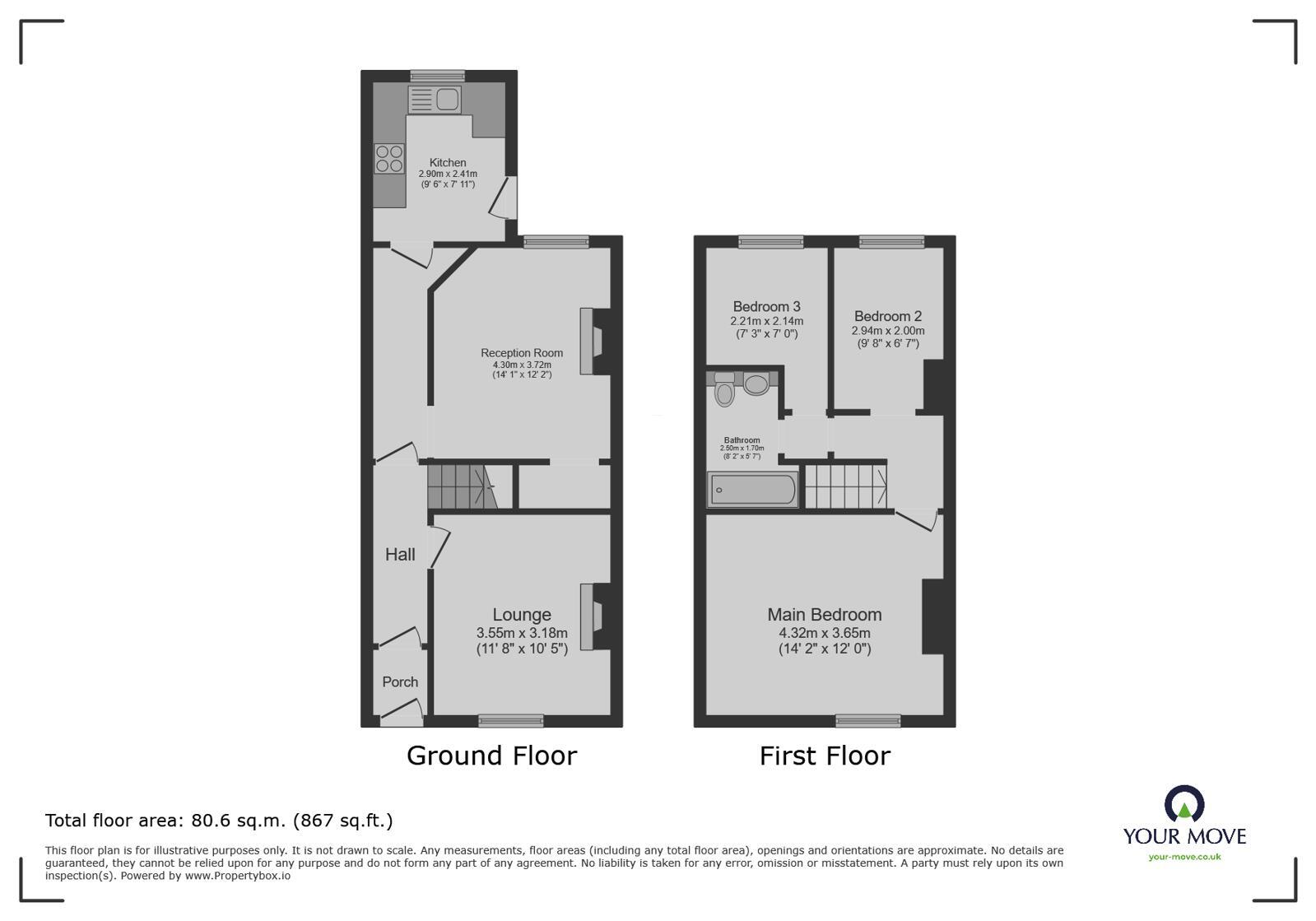 Floorplan of 3 bedroom Mid Terrace House for sale, Sandon Street, Blackburn, Lancashire, BB2