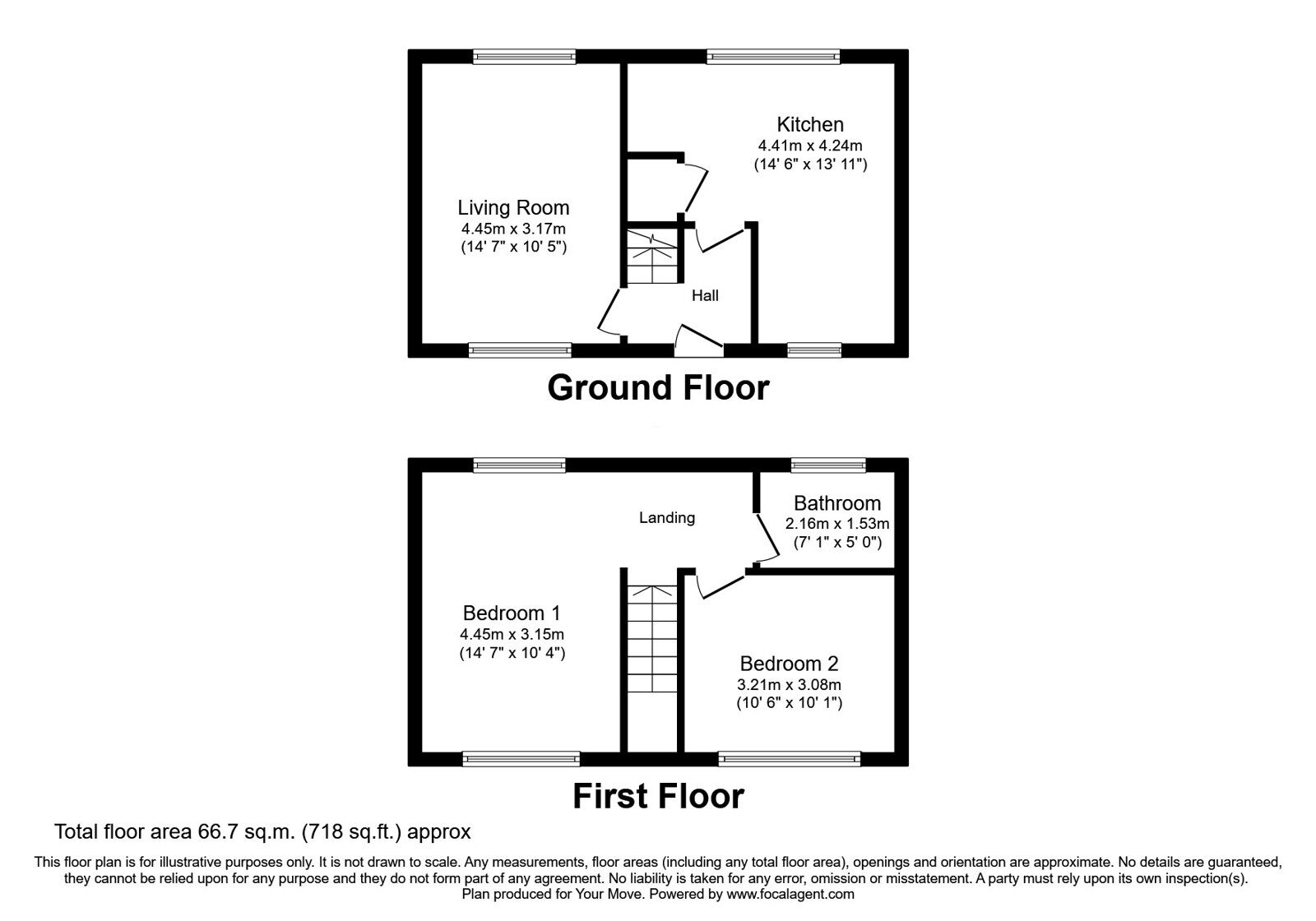 Floorplan of 2 bedroom Semi Detached House for sale, Arran Avenue, Blackburn, Lancashire, BB1