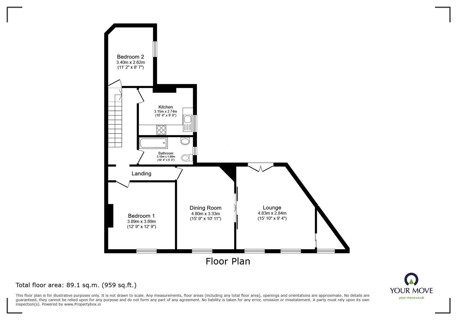 Floorplan of 2 bedroom End Terrace House for sale, Shorrock Lane, Blackburn, Lancashire, BB2