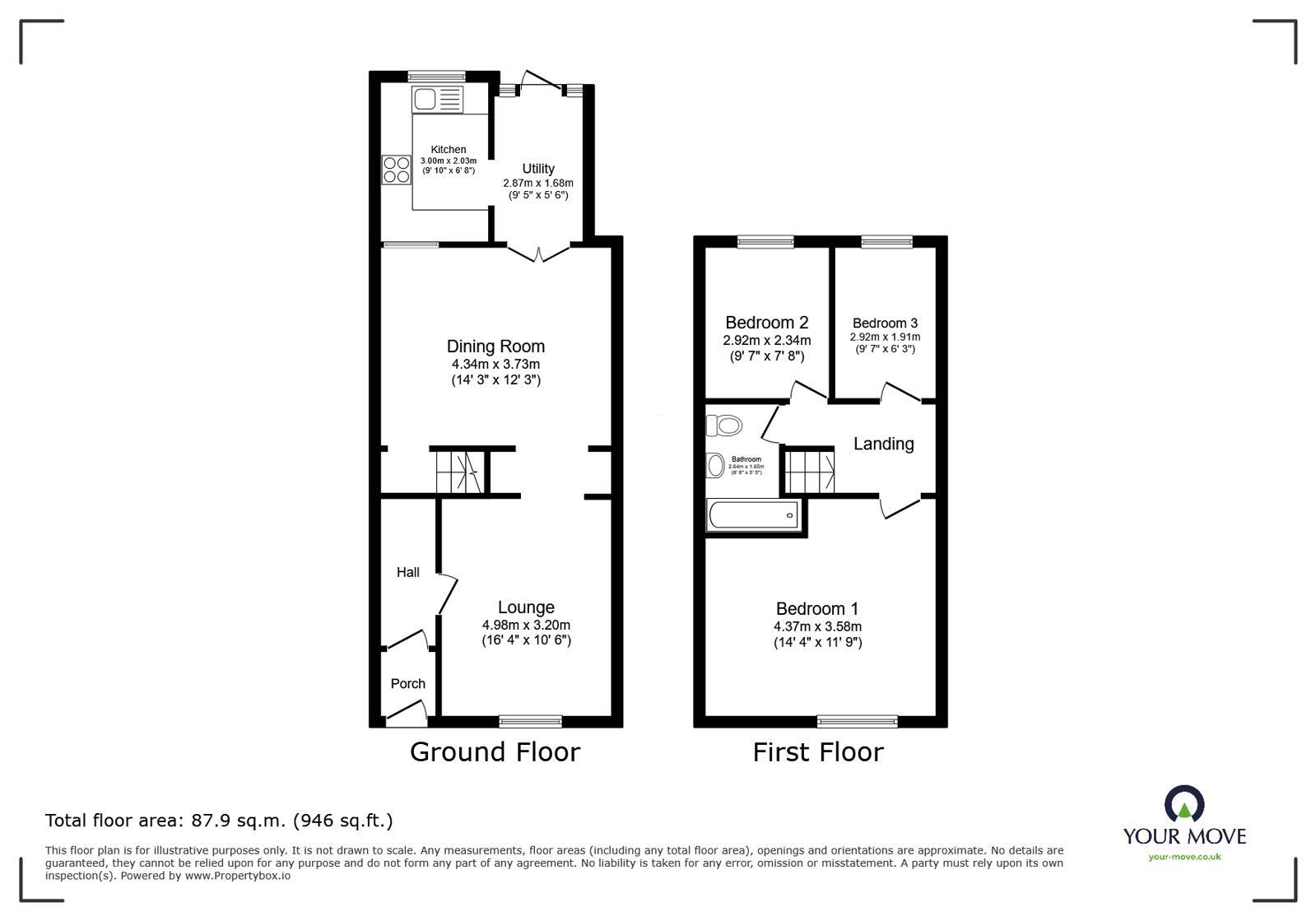 Floorplan of 3 bedroom Mid Terrace House for sale, Albert Street, Church, Lancashire, BB5