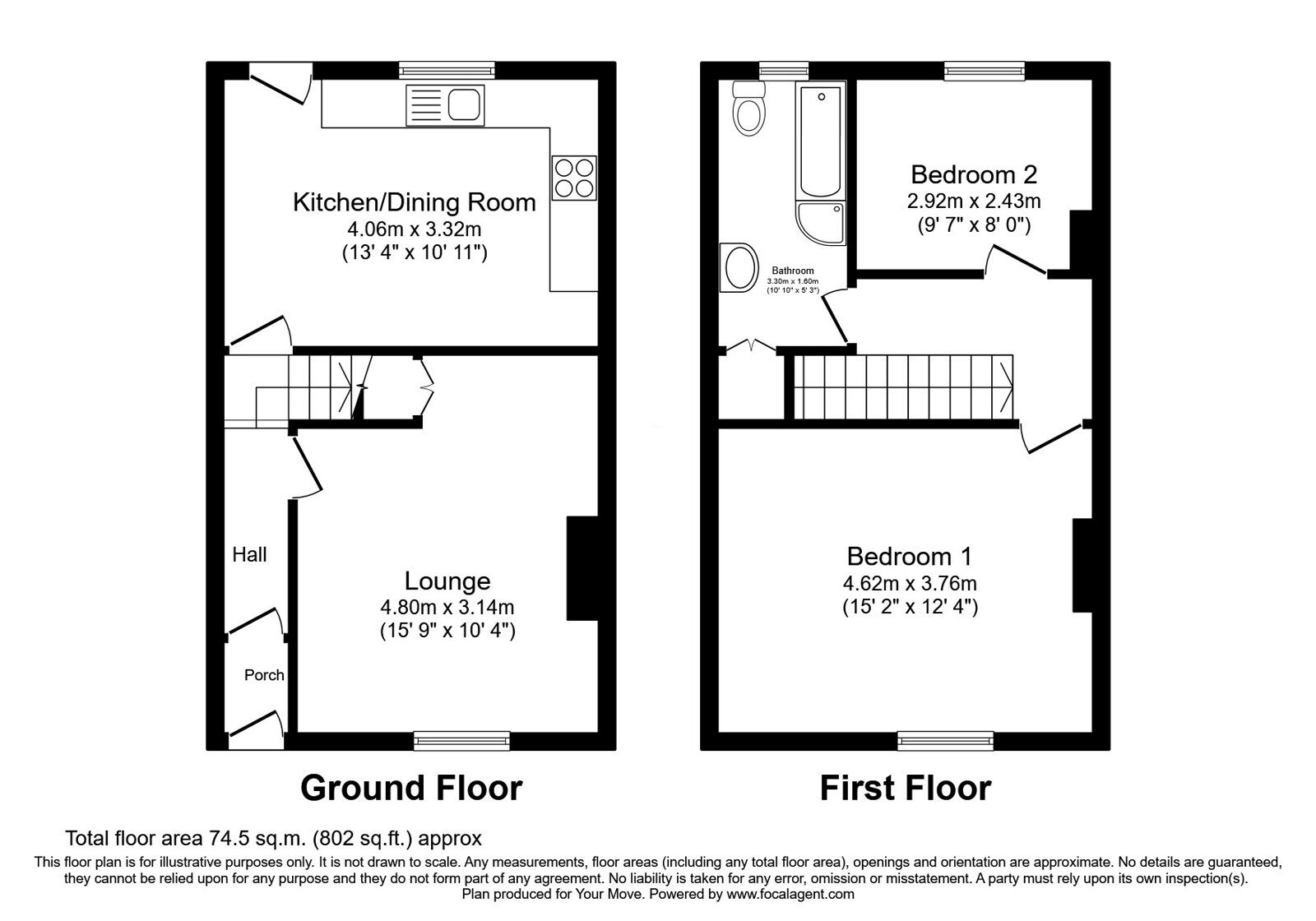 Floorplan of 2 bedroom Mid Terrace House for sale, Bonsall Street, Blackburn, Lancashire, BB2