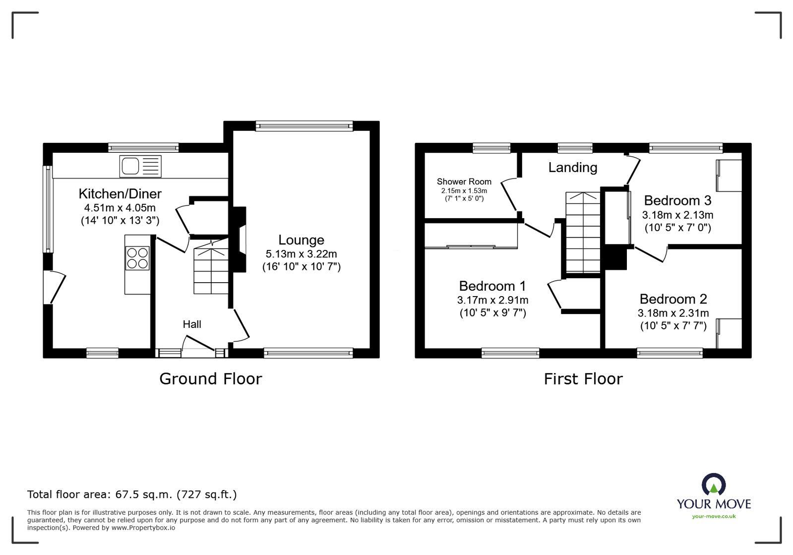 Floorplan of 3 bedroom Semi Detached House for sale, Arran Avenue, Blackburn, Lancashire, BB1