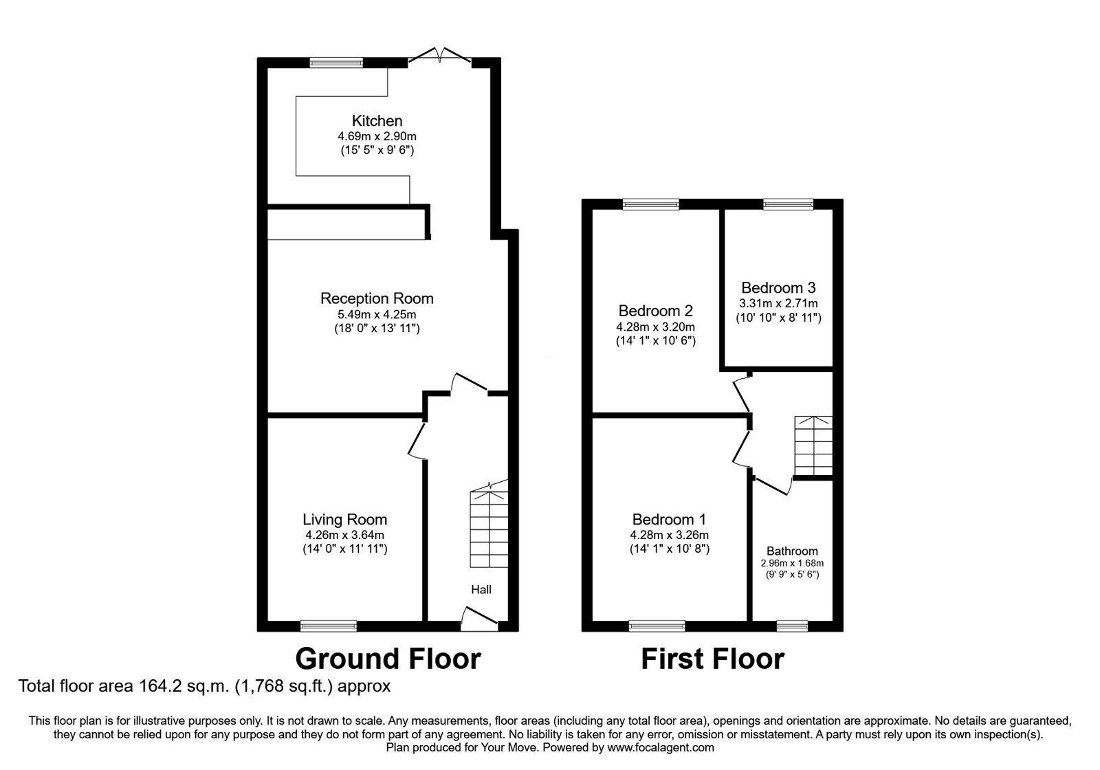 Floorplan of 3 bedroom Mid Terrace House for sale, George Street, Rishton, Lancashire, BB1
