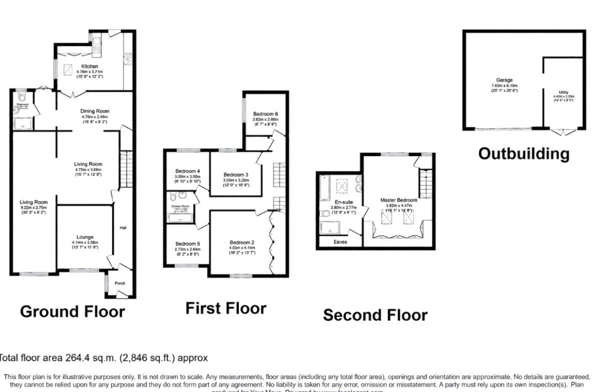 Floorplan of 6 bedroom End Terrace House for sale, Redlam, Blackburn, Lancashire, BB2