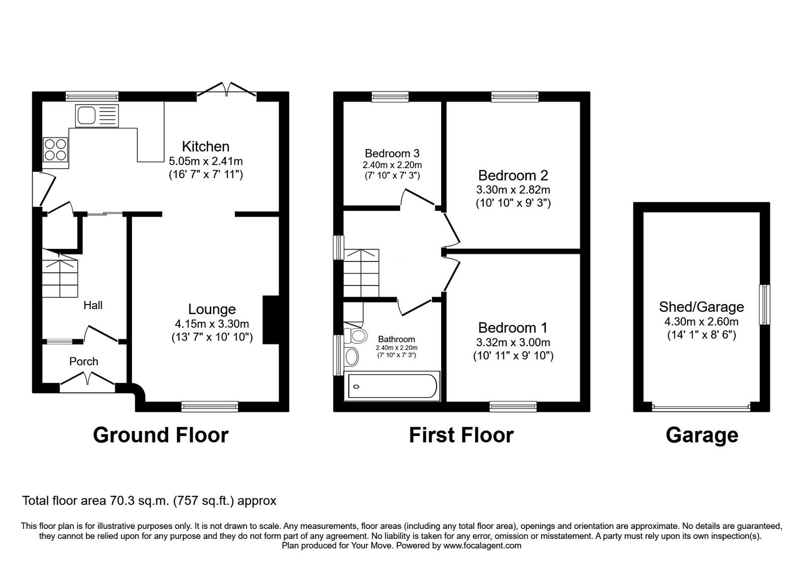 Floorplan of 3 bedroom Semi Detached House for sale, Dalby Crescent, Blackburn, Lancashire, BB2