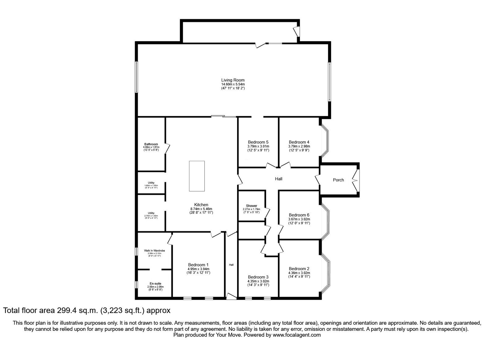 Floorplan of 6 bedroom Detached Bungalow to rent, Haslingden Old Road, Oswaldtwistle, Lancashire, BB5