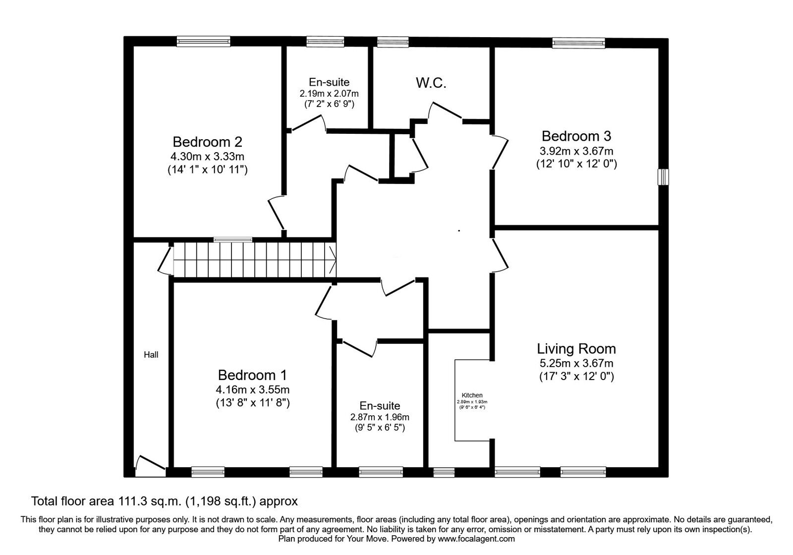 Floorplan of 3 bedroom Flat to rent, Old Bank Lane, Blackburn, Lancashire, BB2