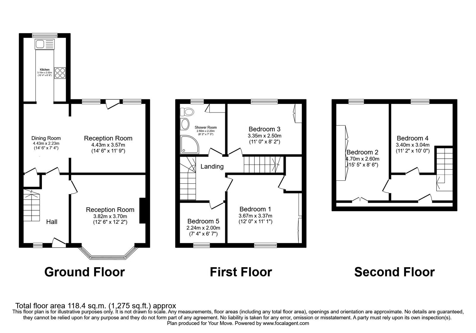 Floorplan of 5 bedroom Mid Terrace House for sale, Preston Old Road, Blackburn, Lancashire, BB2