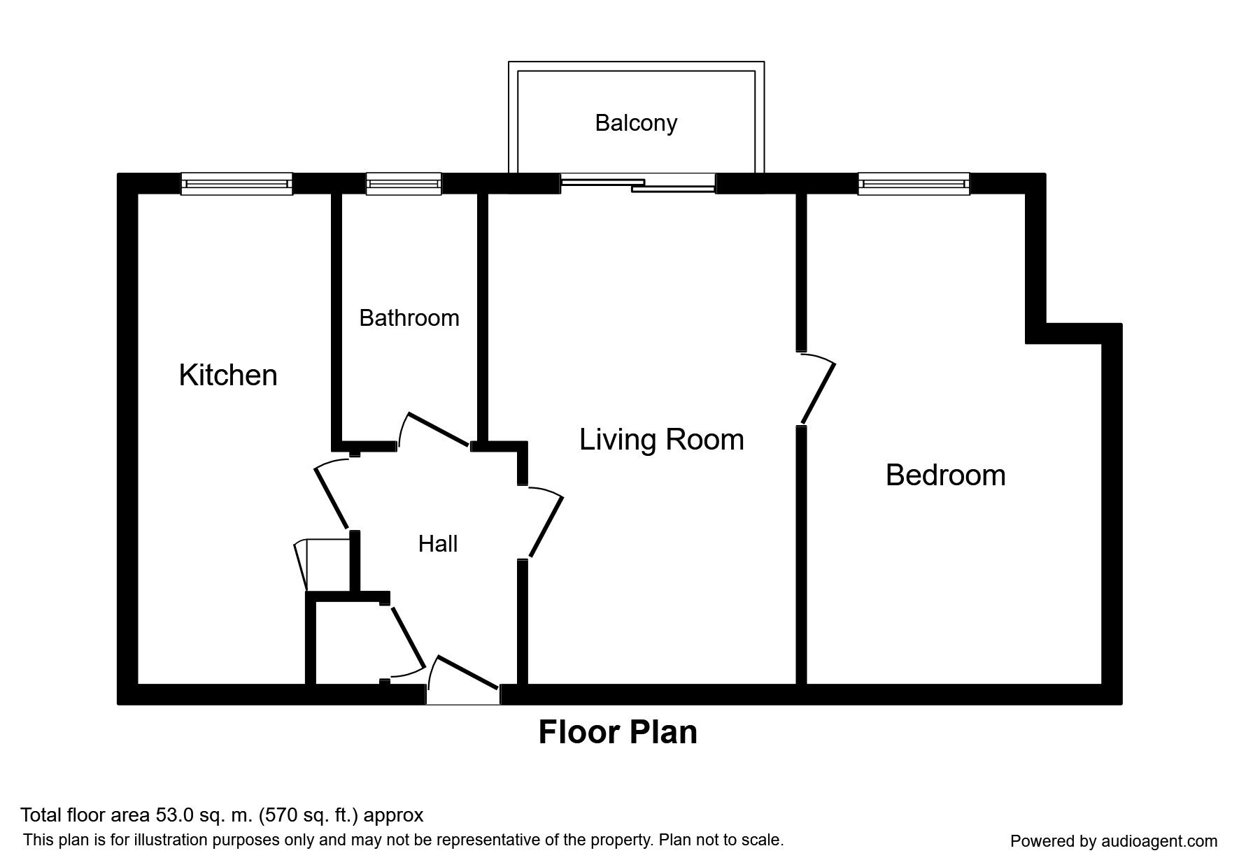 Floorplan of 1 bedroom  Flat to rent, Flat 42 Streete Court 22 Victoria D, Bognor Regis, West Sussex, PO21