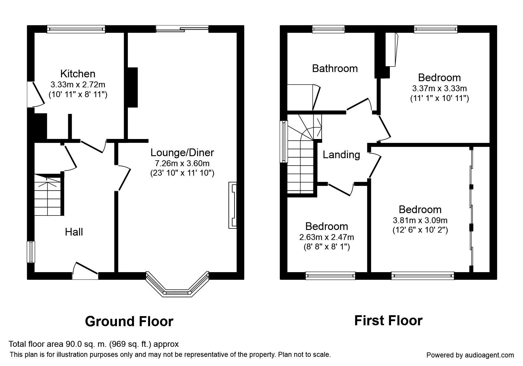 Floorplan of 3 bedroom Detached House to rent, Anson Road, Bognor Regis, West Sussex, PO21
