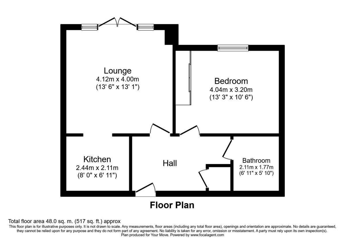Floorplan of 1 bedroom  Flat to rent, Hawthorn Road, Bognor Regis, West Sussex, PO21