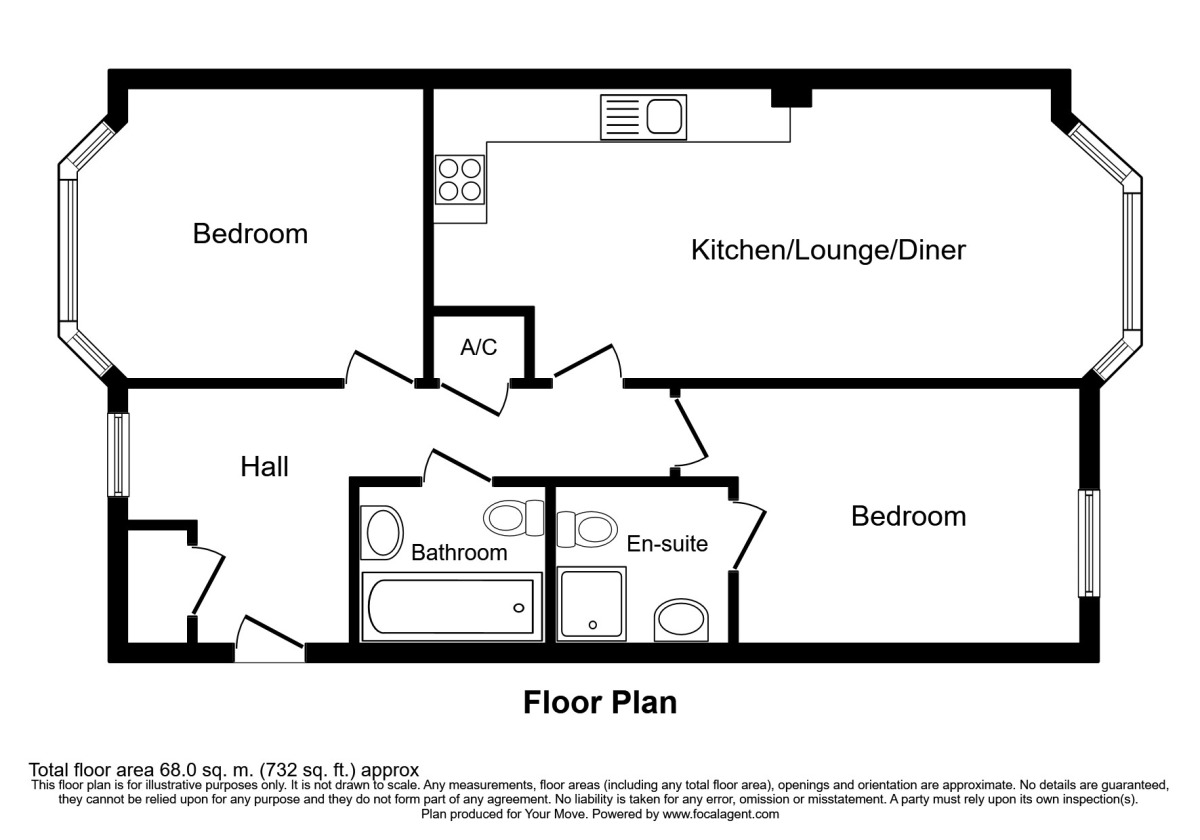 Floorplan of 2 bedroom  Flat to rent, Longford Road, Bognor Regis, West Sussex, PO21