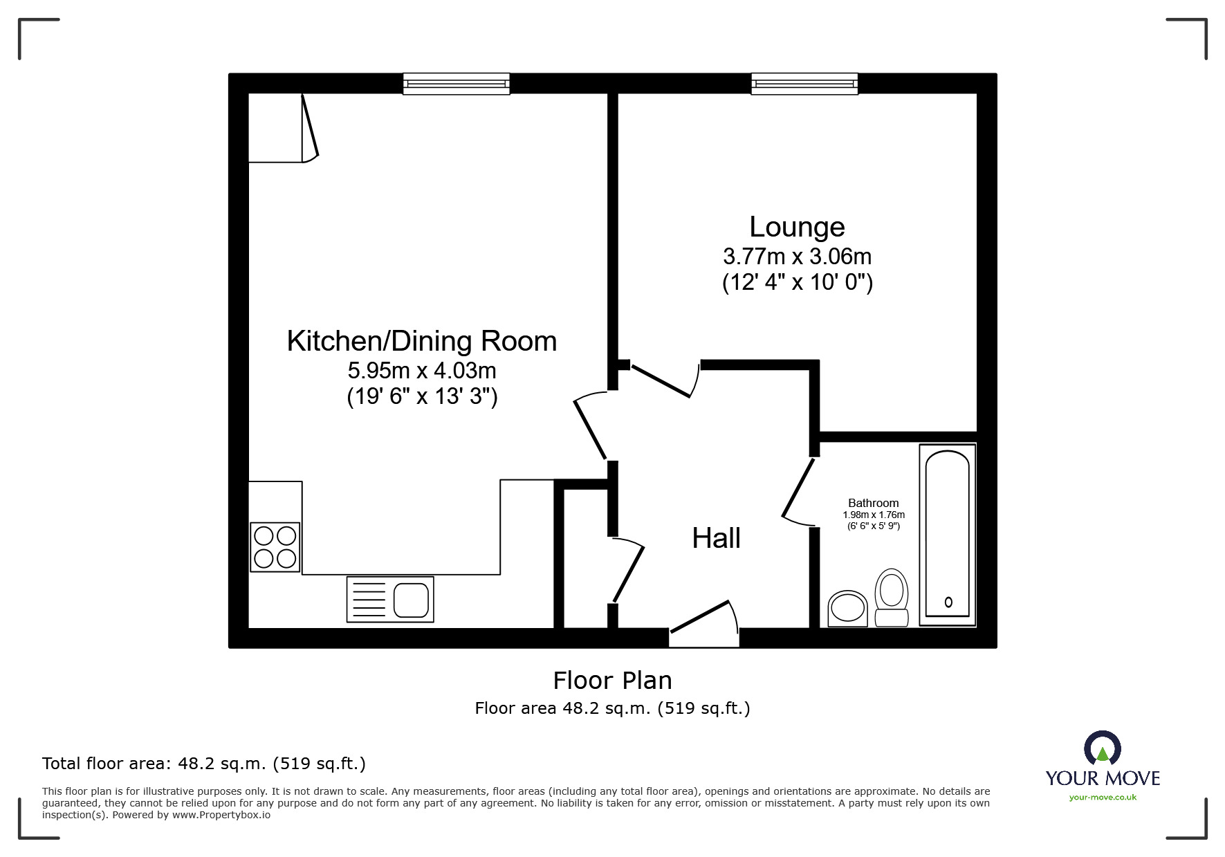 Floorplan of 1 bedroom Flat for sale, Meaden Way, Felpham, West Sussex, PO22