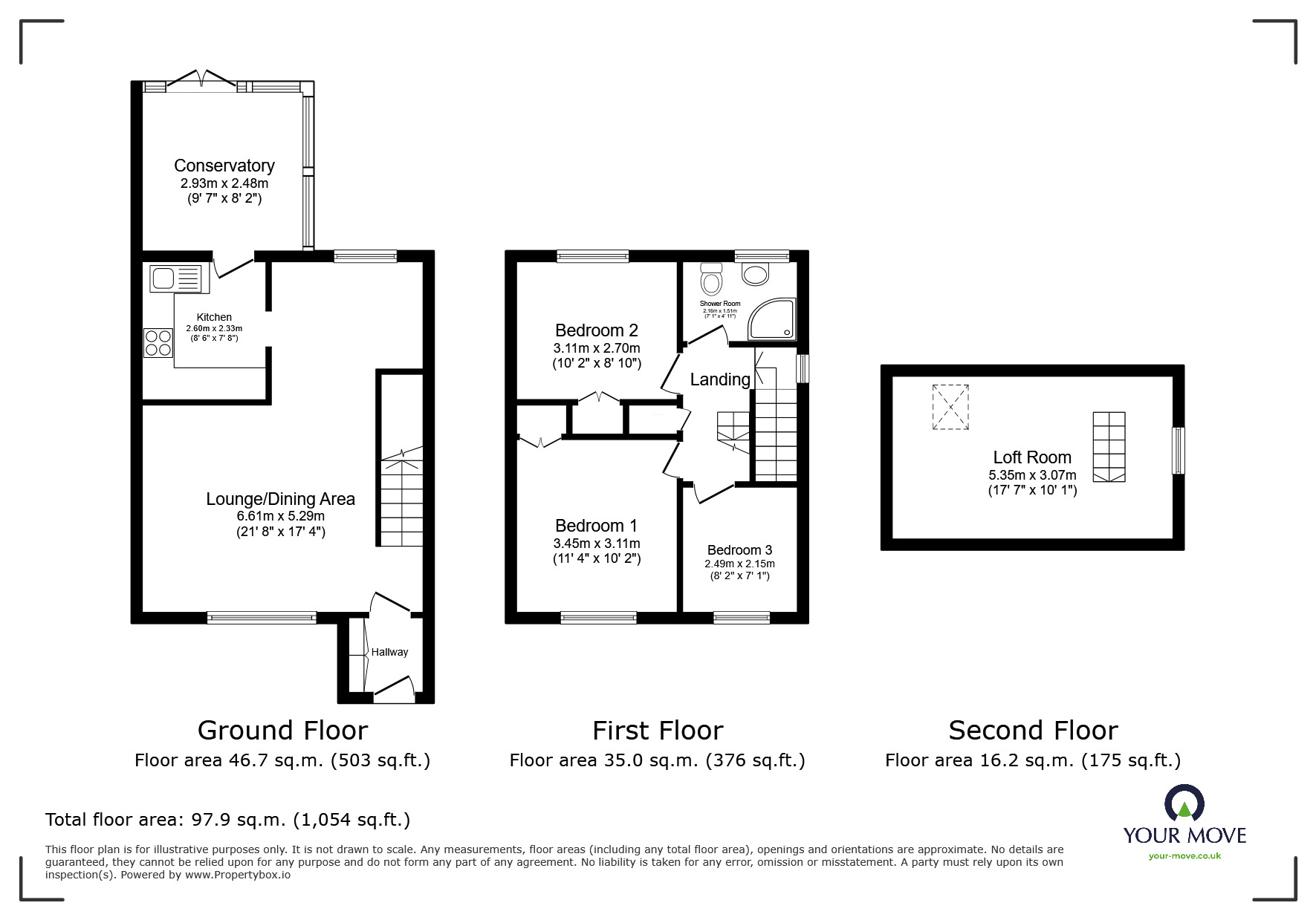 Floorplan of 3 bedroom End Terrace House for sale, Kings Drive, Bognor Regis, West Sussex, PO21