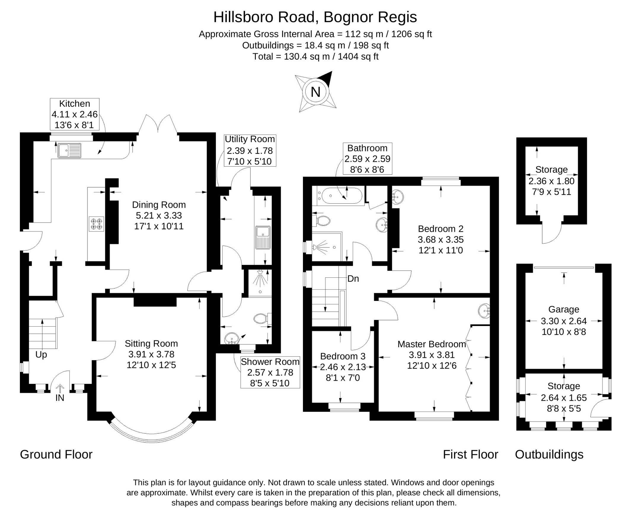 Floorplan of 4 bedroom Detached House to rent, Hillsboro Road, Bognor Regis, West Sussex, PO21