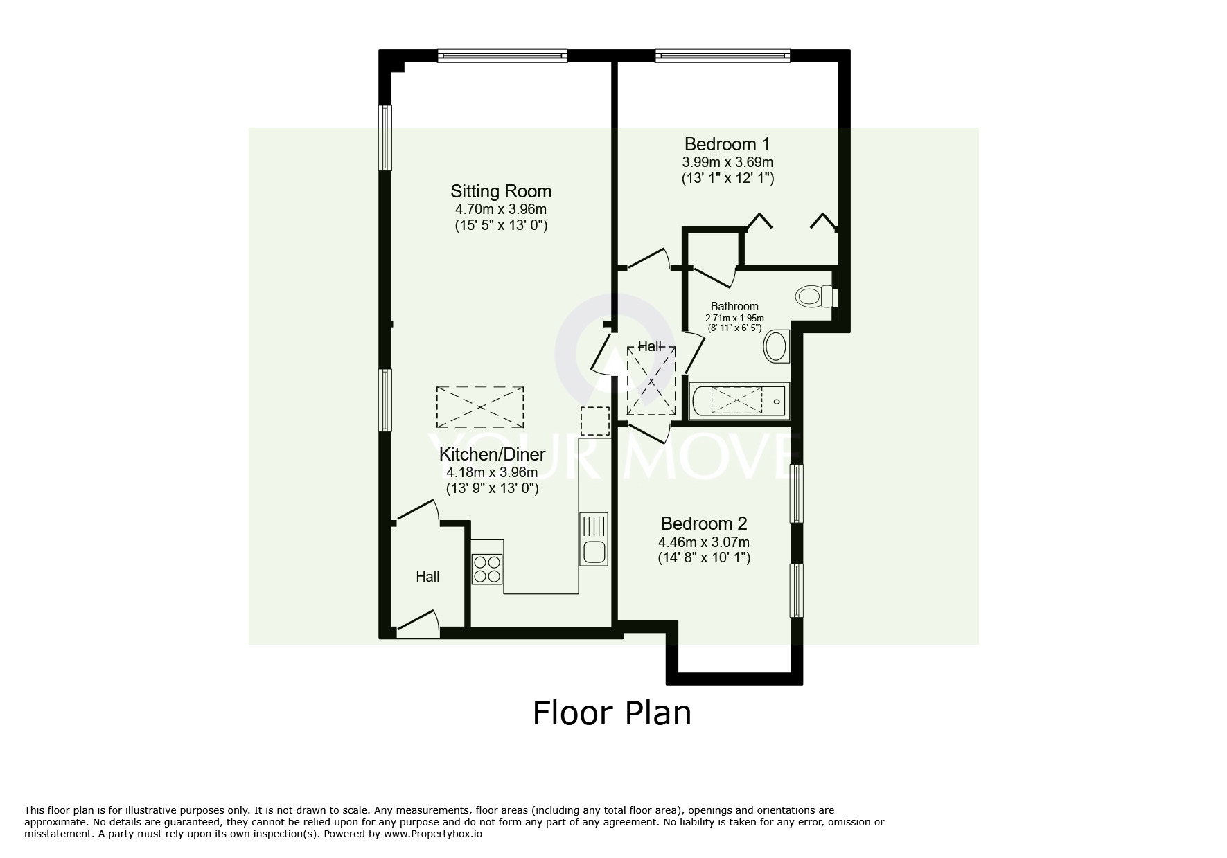 Floorplan of 2 bedroom  Flat for sale, Felpham Way, Bognor Regis, West Sussex, PO22