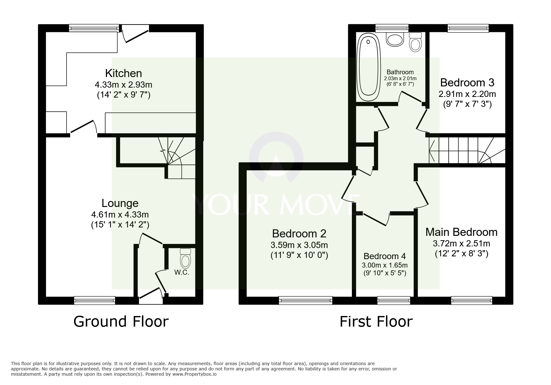Floorplan of 4 bedroom Mid Terrace House for sale, Moraunt Drive, Bognor Regis, West Sussex, PO22