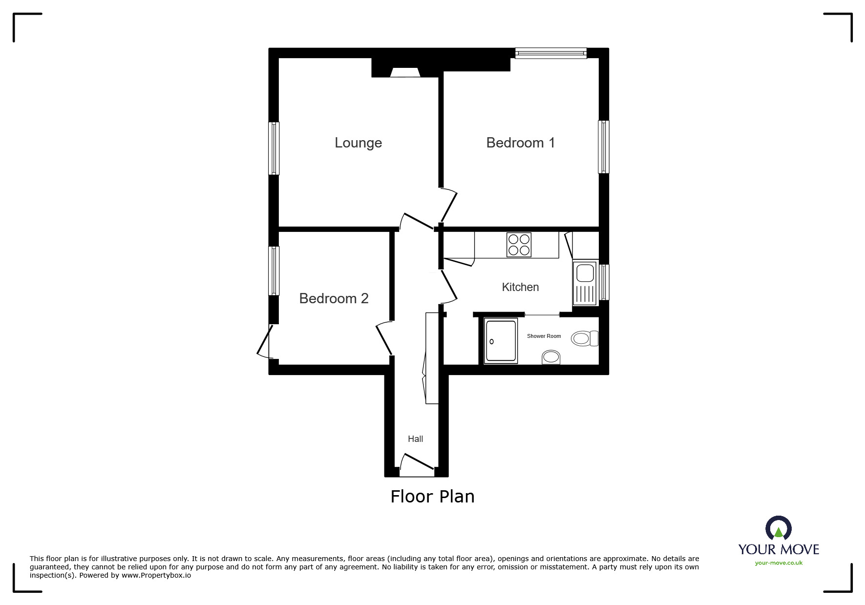 Floorplan of 2 bedroom  Flat for sale, Park Terrace, Bognor Regis, West Sussex, PO21