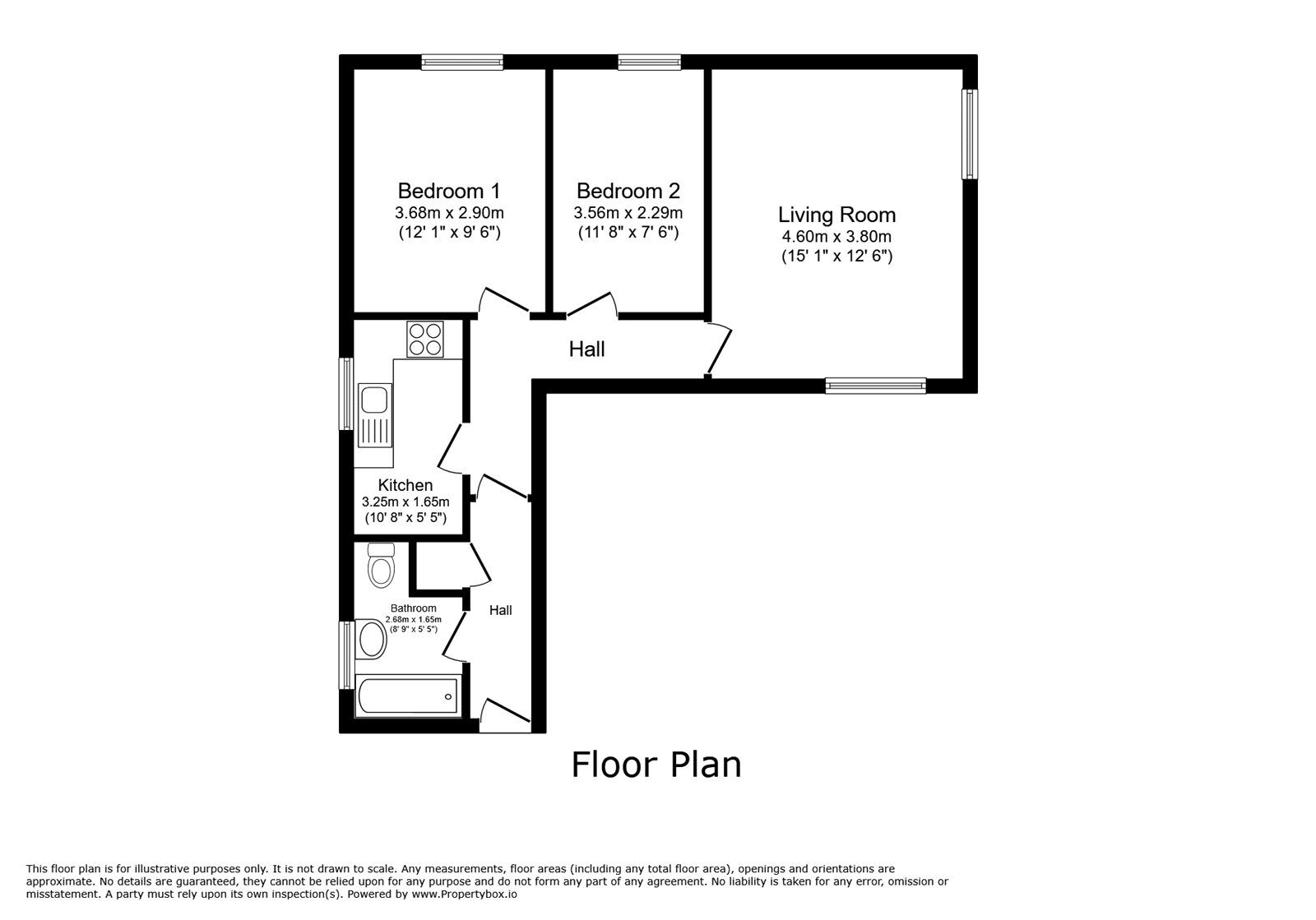 Floorplan of 2 bedroom Flat to rent, Stocker Road, Bognor Regis, West Sussex, PO21