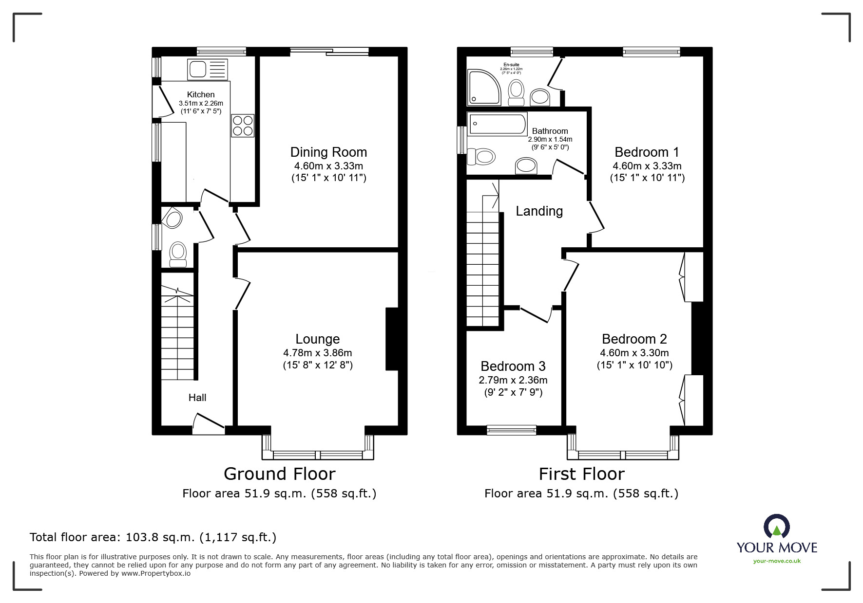 Floorplan of 3 bedroom Detached House for sale, Cavendish Road, Bognor Regis, West Sussex, PO21