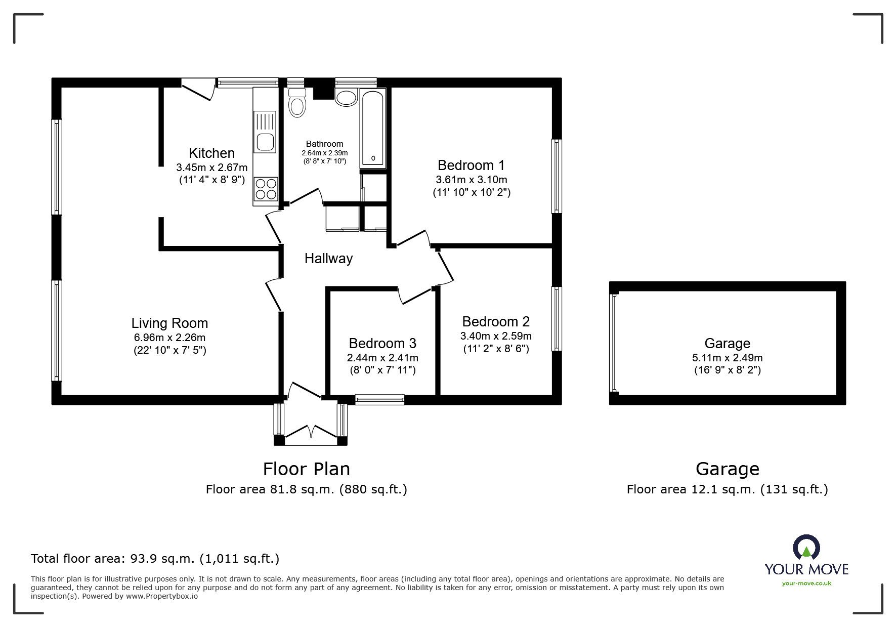 Floorplan of 3 bedroom Detached Bungalow for sale, Westminster Drive, Bognor Regis, West Sussex, PO21