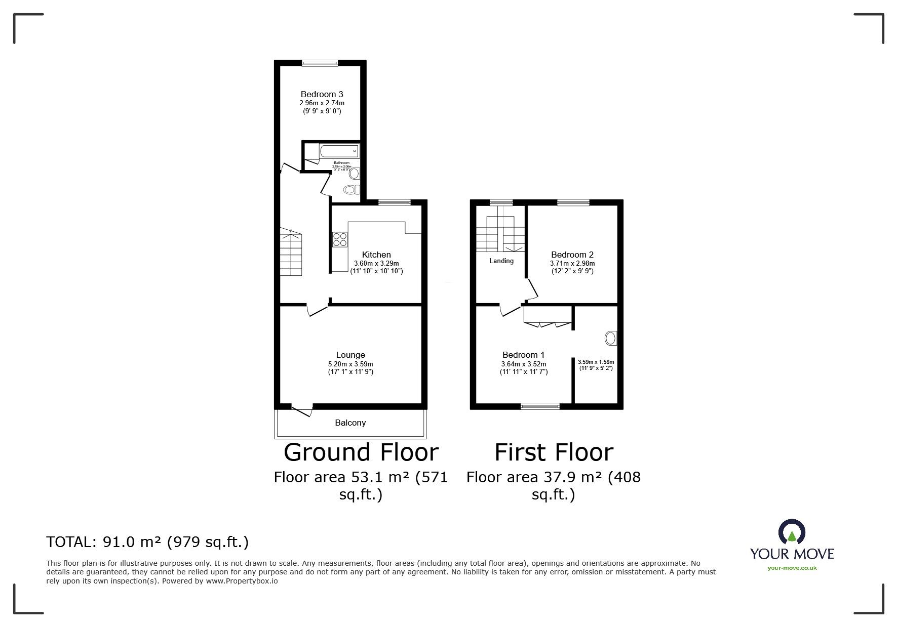 Floorplan of 3 bedroom  Flat for sale, Canada Grove, Bognor Regis, West Sussex, PO21