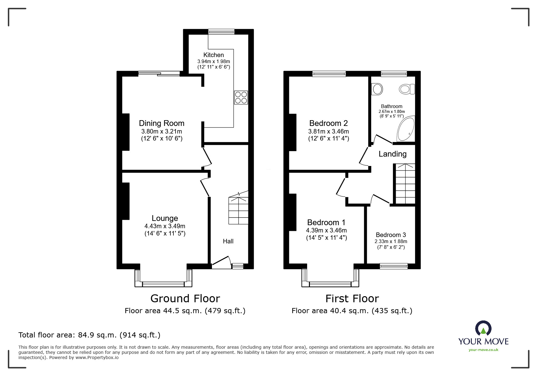 Floorplan of 3 bedroom Semi Detached House for sale, Chichester Road, Bognor Regis, West Sussex, PO21