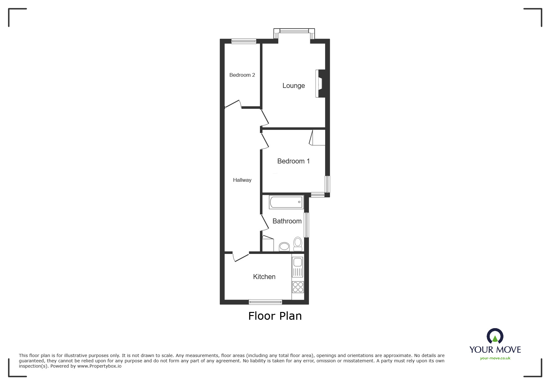 Floorplan of 2 bedroom Flat for sale, Longford Road, Bognor Regis, West Sussex, PO21
