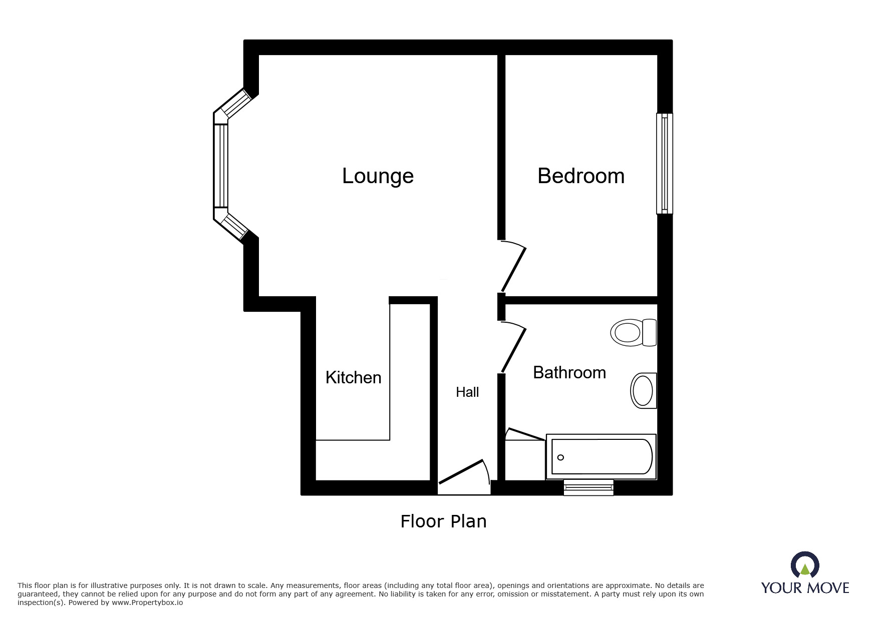 Floorplan of 1 bedroom Flat for sale, London Road, Bognor Regis, West Sussex, PO21