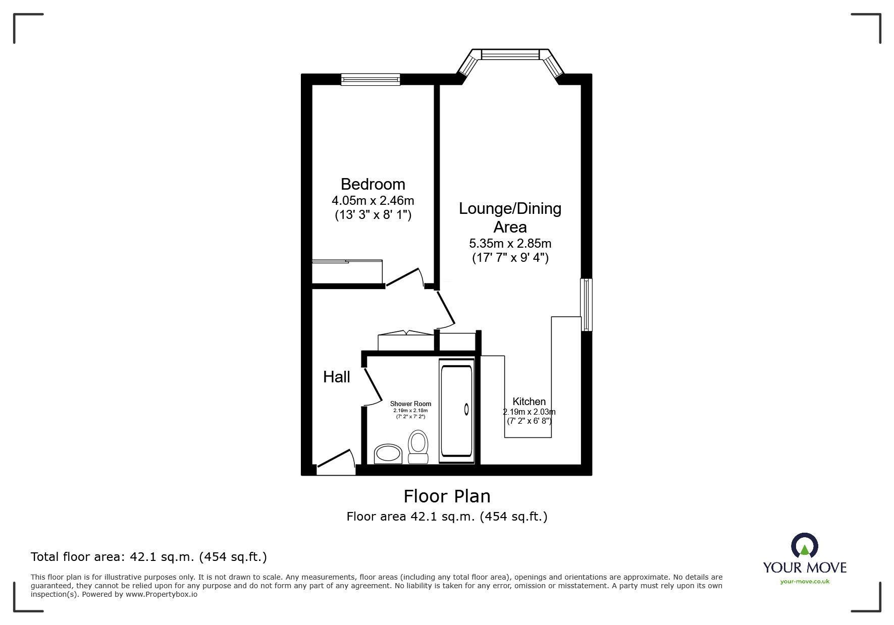 Floorplan of 1 bedroom  Flat for sale, Clarence Road, Bognor Regis, West Sussex, PO21