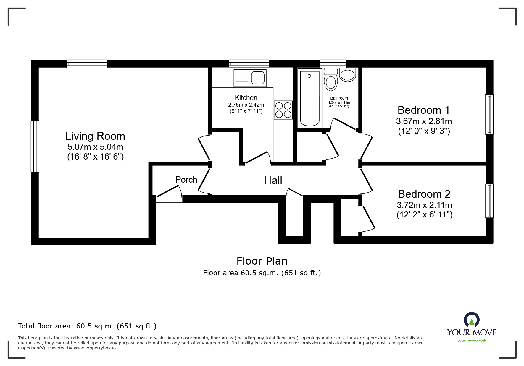 Floorplan of 2 bedroom  Flat for sale, Middleton Road, Bognor Regis, West Sussex, PO22