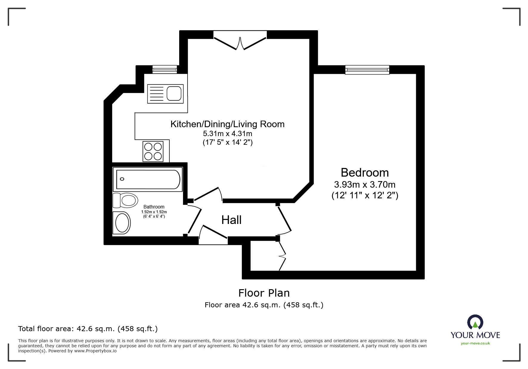 Floorplan of 1 bedroom  Flat for sale, West Street, Bognor Regis, West Sussex, PO21