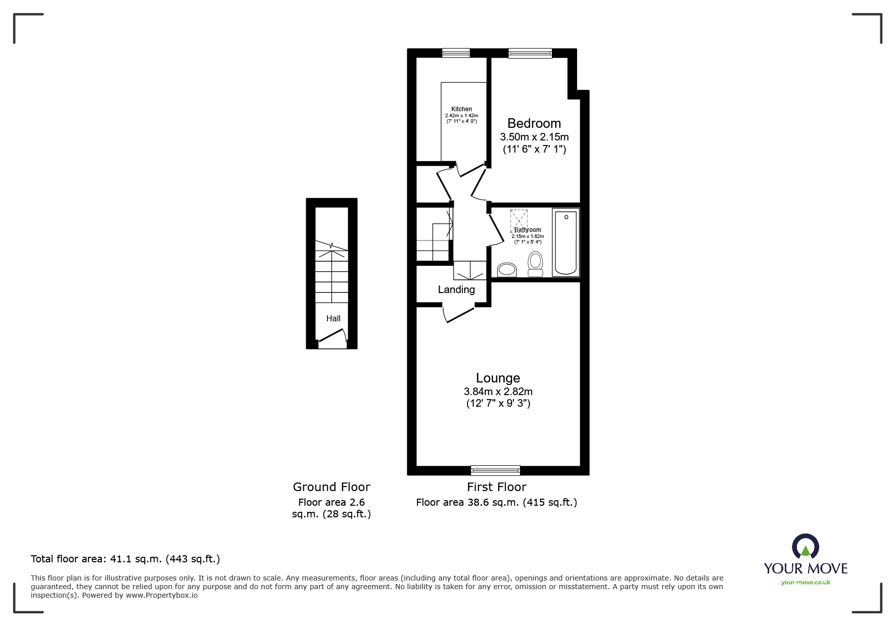Floorplan of 1 bedroom Flat for sale, Bayford Road, Littlehampton, West Sussex, BN17