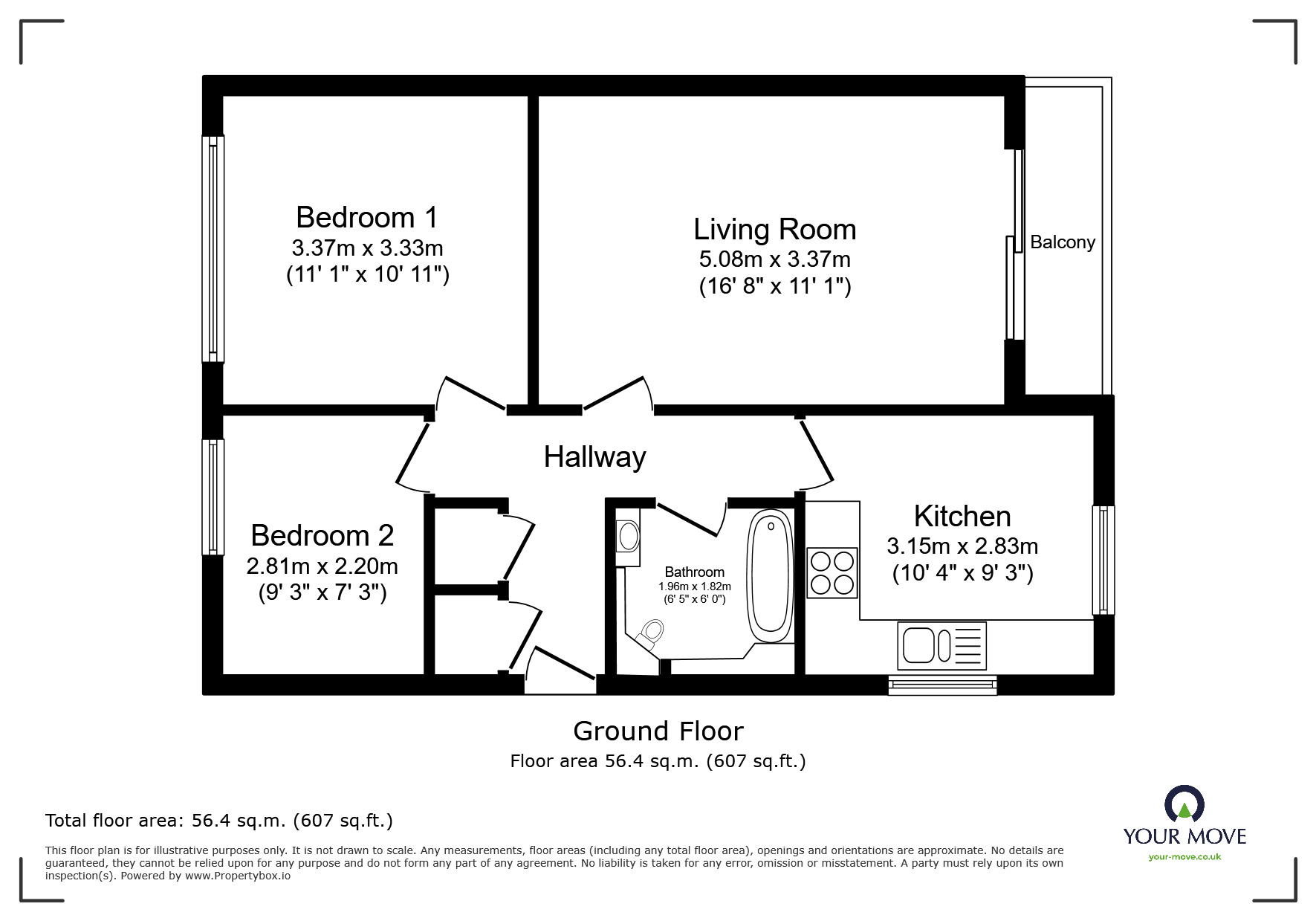 Floorplan of 2 bedroom  Flat for sale, High Street, Bognor Regis, West Sussex, PO21