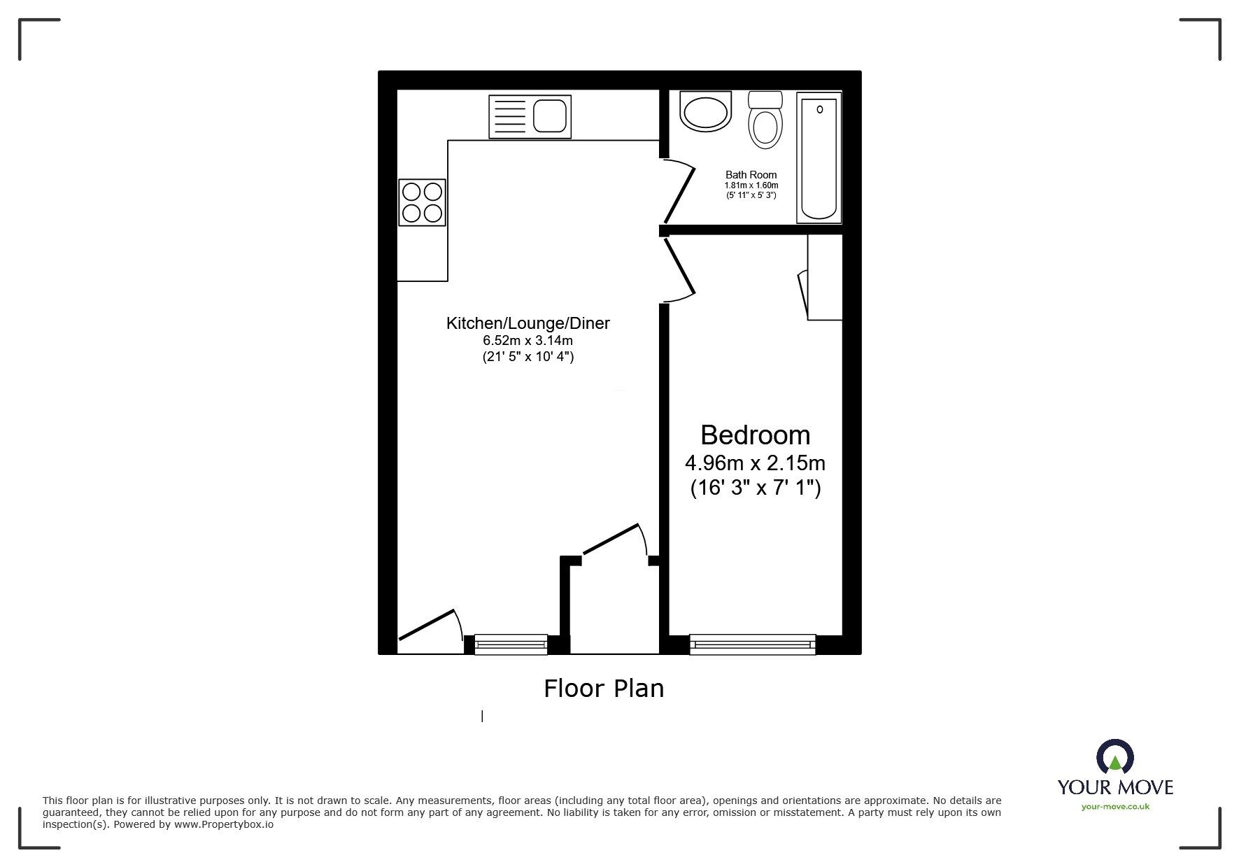Floorplan of 1 bedroom  Flat for sale, Madeira Parade, Madeira Avenue, PO228DX