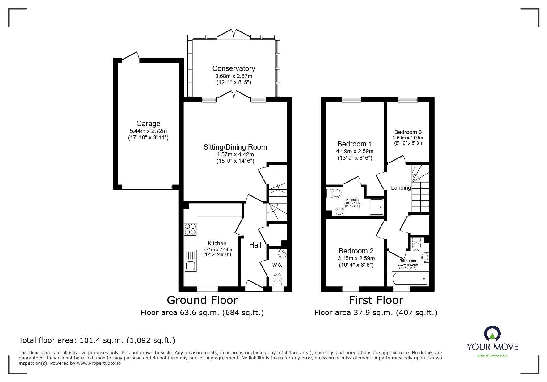 Floorplan of 3 bedroom Semi Detached House for sale, Wood Hill Way, Felpham, West Sussex, PO22