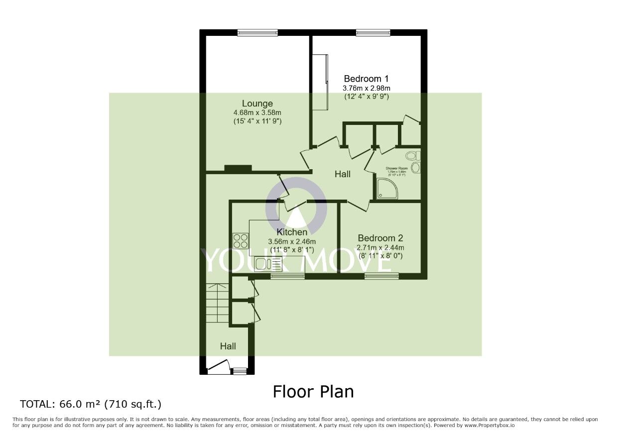 Floorplan of 2 bedroom  Flat for sale, Kingfisher Court, Bognor Regis, West Sussex, PO22