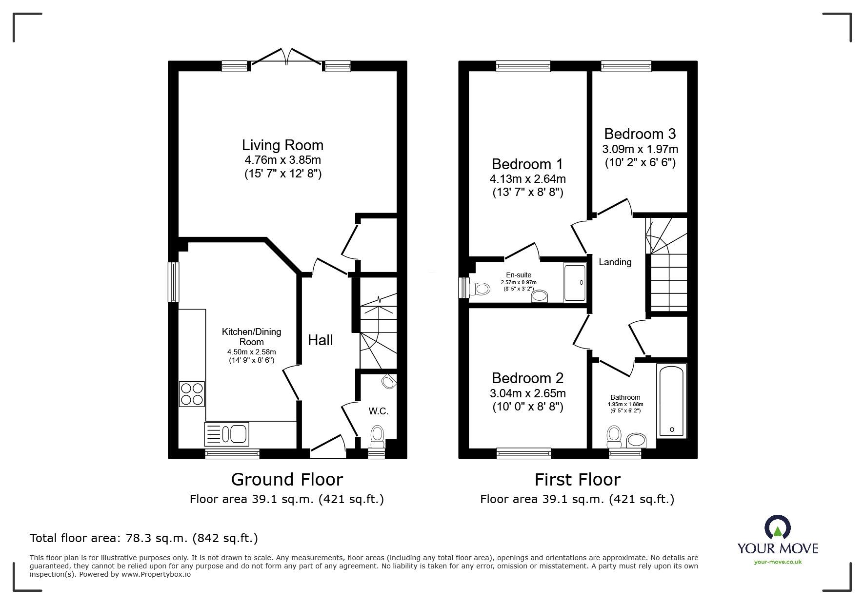 Floorplan of 3 bedroom Detached House for sale, Fellows Gardens, Yapton, West Sussex, BN18