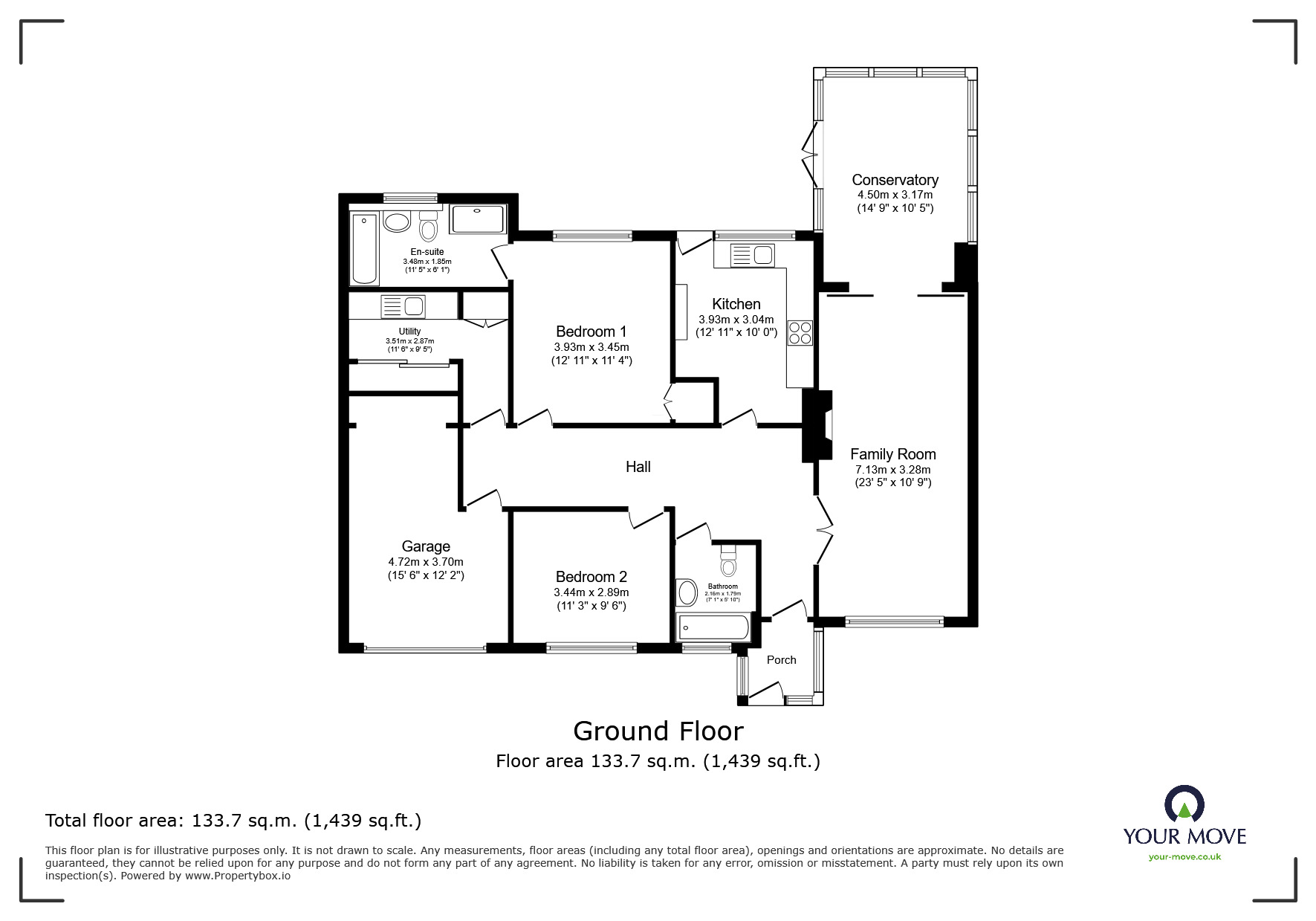 Floorplan of 2 bedroom Detached Bungalow for sale, Singleton Close, Bognor Regis, West Sussex, PO21